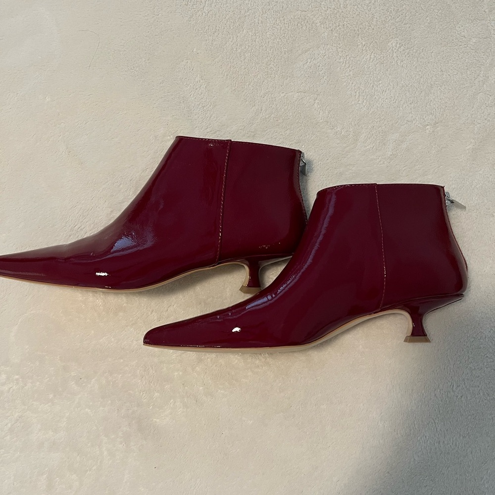 Steve Madden Glossy Burgundy Ankle Booties